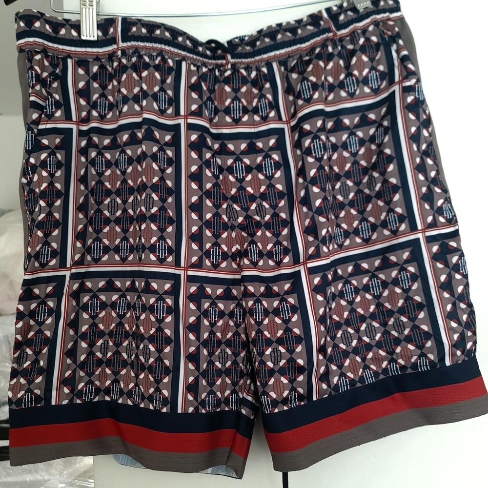 River Island Geometric Patterned Men's Shorts - Blue and Red